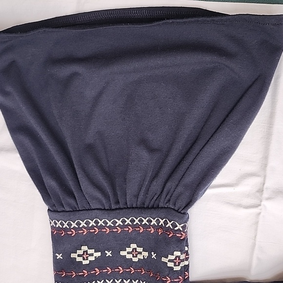 Angel + Premium Bell Sleeve Aztek Embroidery Long Slv Sz. L Blouse Tunic - Picture 2 of 9